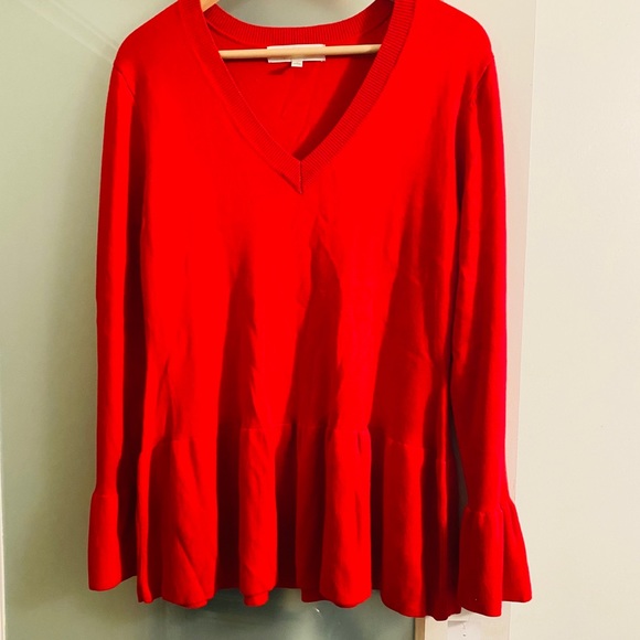 Fever V neck Peplum Sweater - Picture 2 of 5